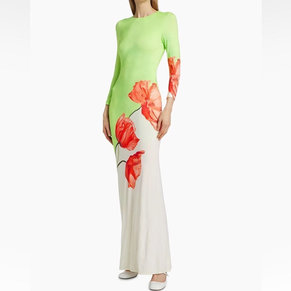 Alice & Olivia Delora Floral Color Block Maxi Dress